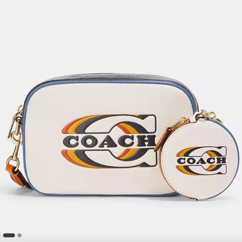 NWT-Coach-Circular Leather Coin Pouch-Coach Stamp Print-$128 - Picture 11 of 11